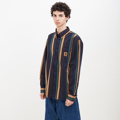 Carhartt WIP L/S Dorado Shirt Dorado Stripe / Dark Navy I031361_1DA_FQ Degli Uberti